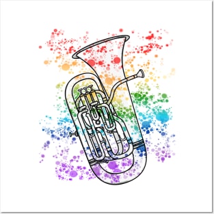 Euphonium Rainbow Colours Euphoniumist Brass Musician Posters and Art